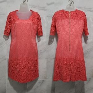 Antonio Melani Jan Floral Lace Dress Coral Tides Pink 8 Crochet